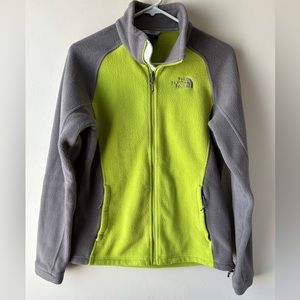 The North Face Fleece Jacket Coat Lime Green Gray M